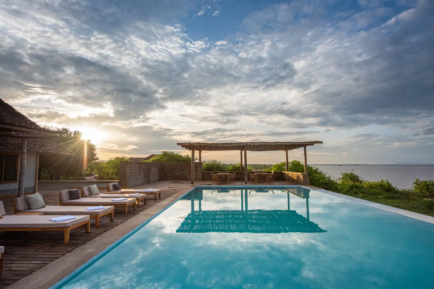 The pool at sunset