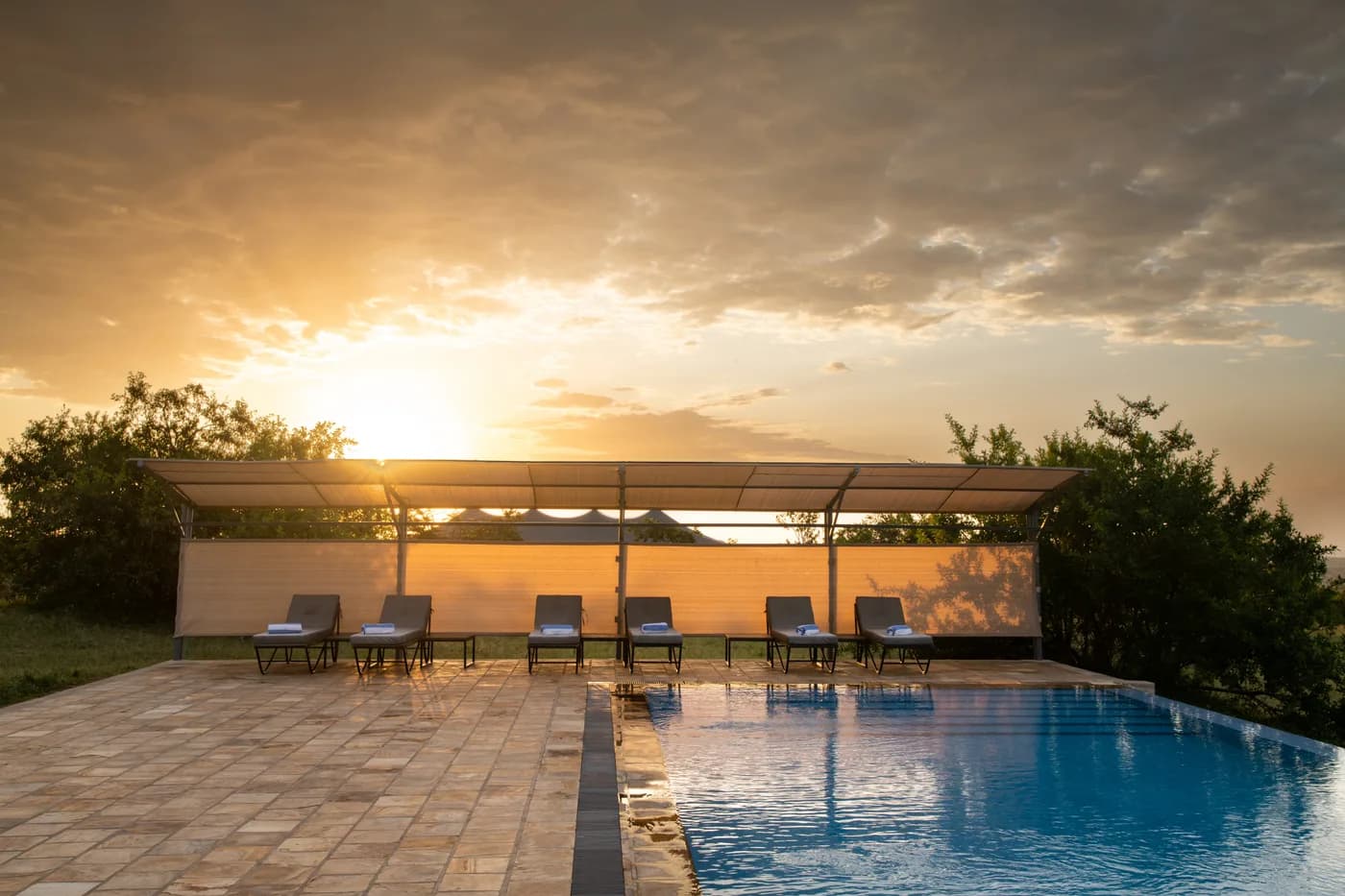 The pool at sunset