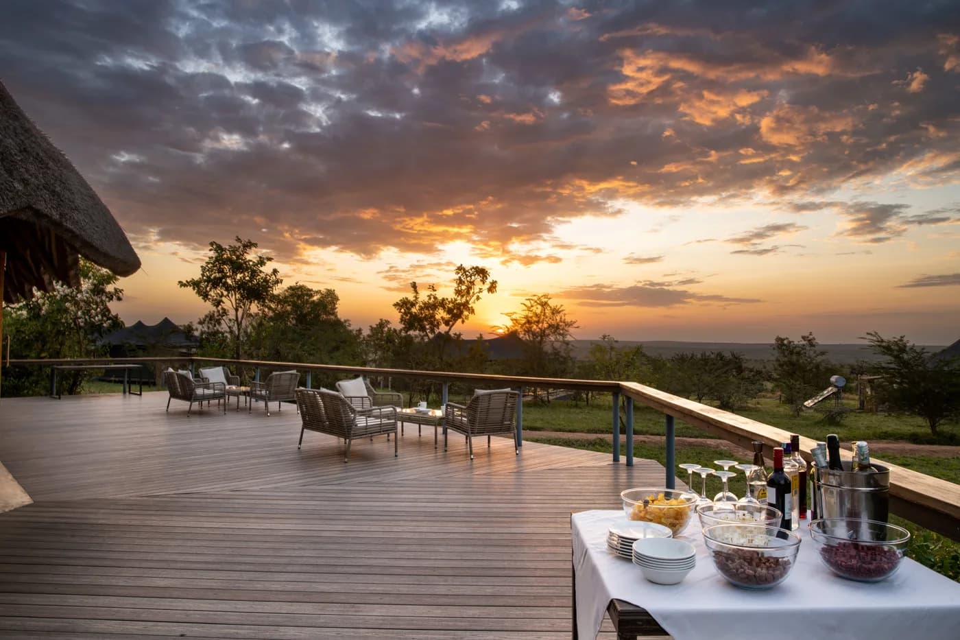 The deck at sunset
