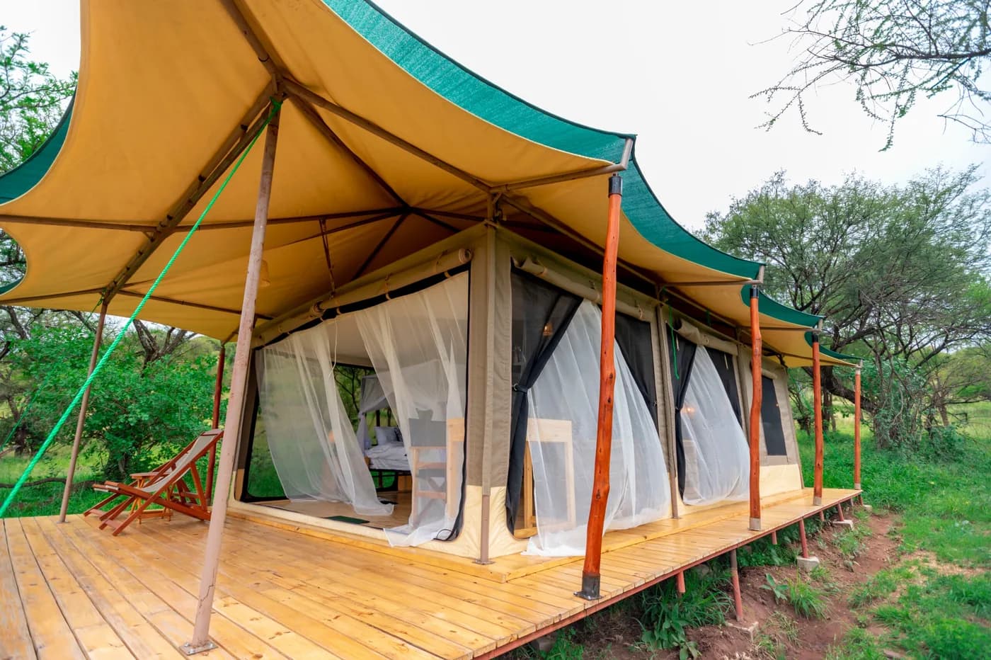A guest tent with its veranda