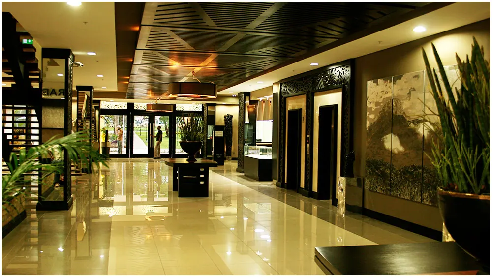 The lobby corridor