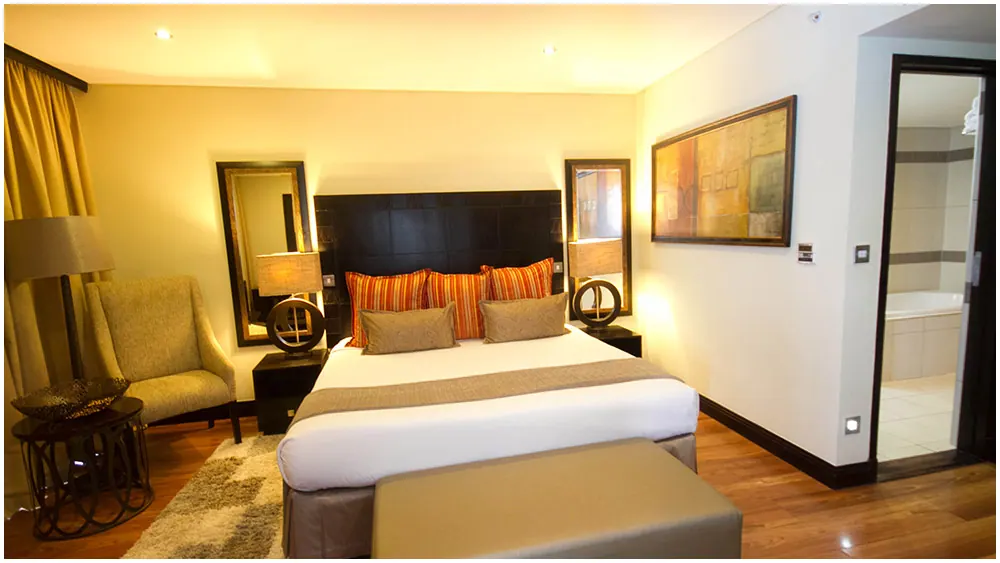 Room with orange cushions