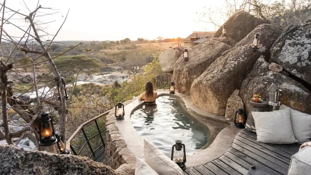 Plunge pool cut into the rock