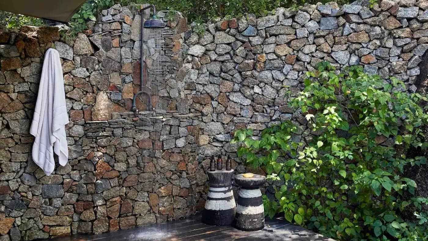 Stone wall and drums
