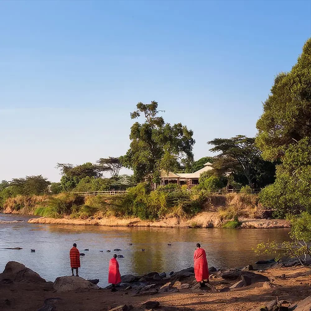 Maasai beside the river