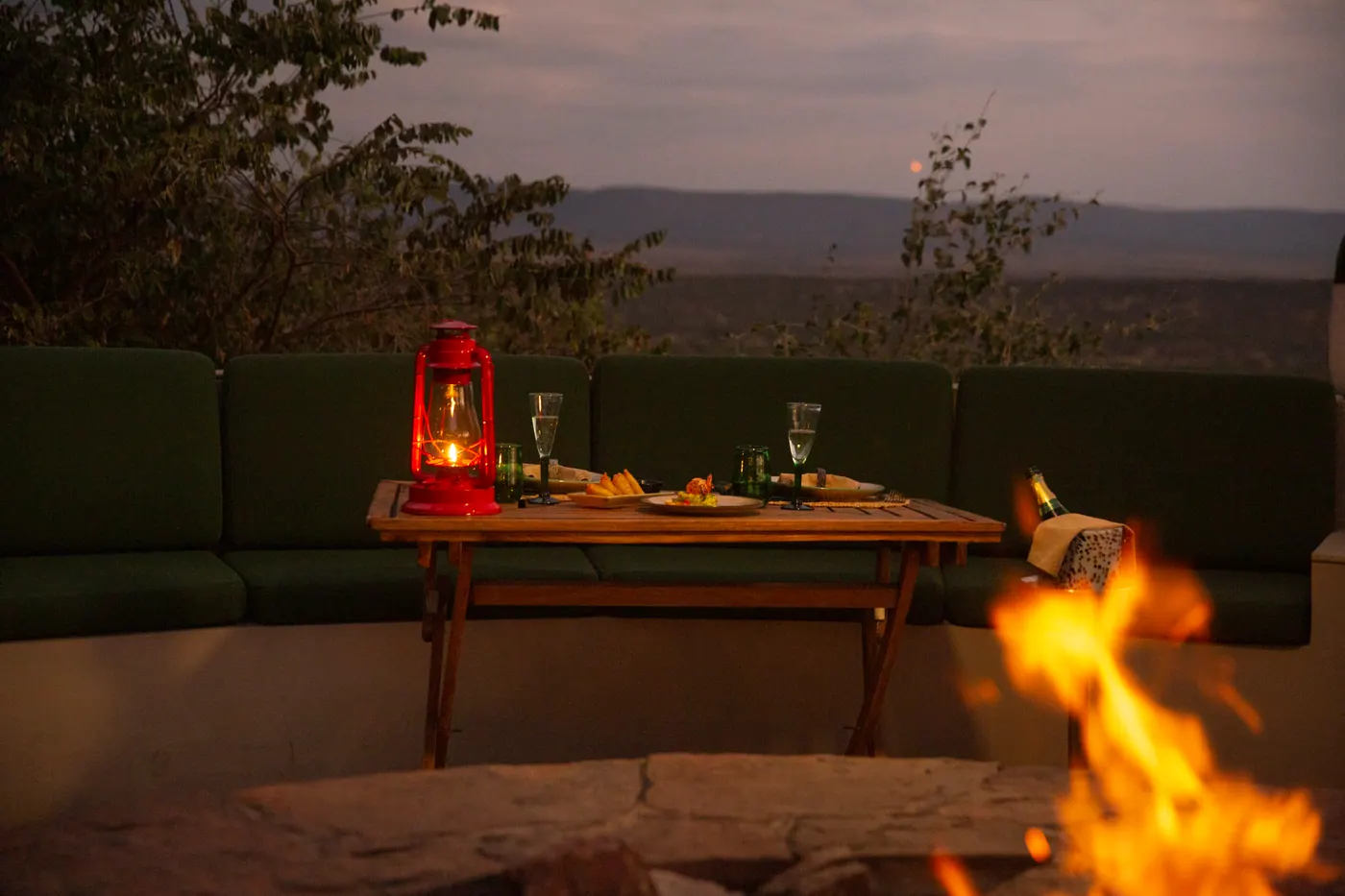 Table beside the fire