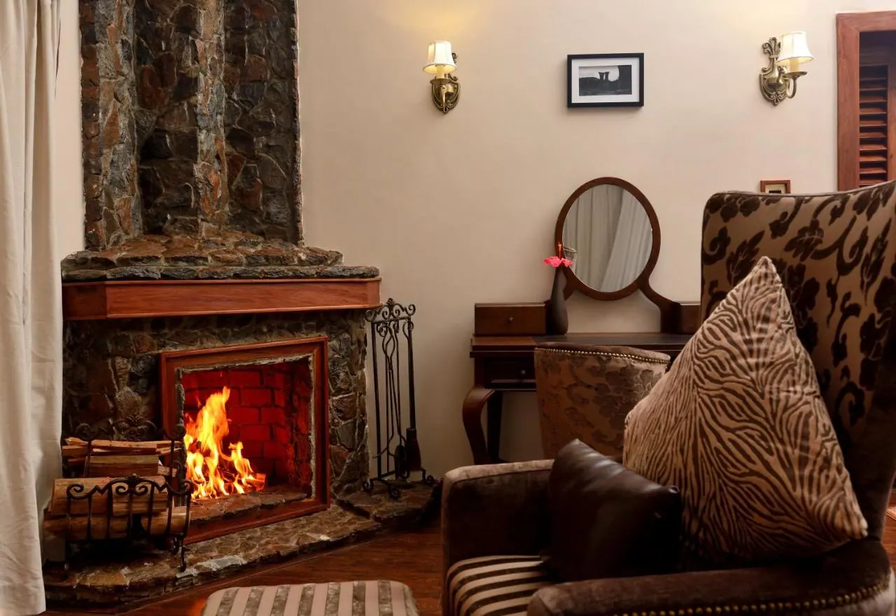 Fireplace in the lounge