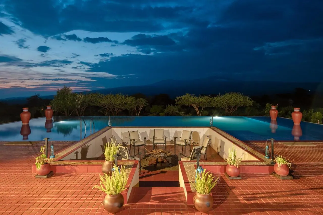 Pool at dusk