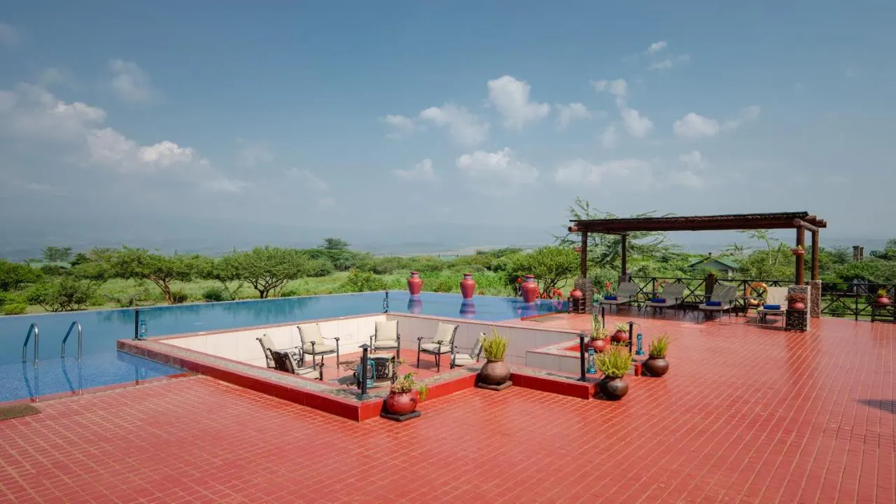 The pool terrace