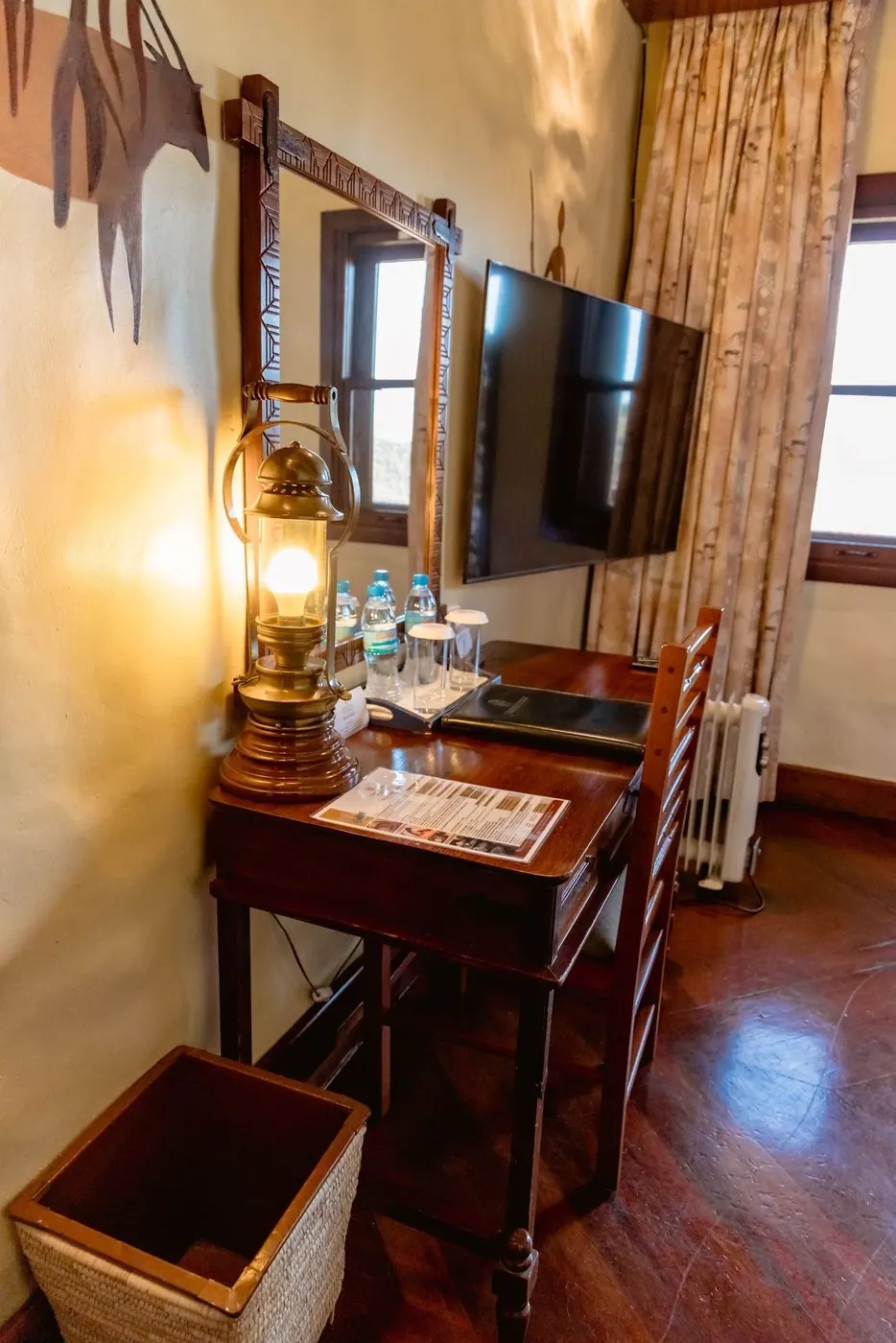 Writing desk and lantern