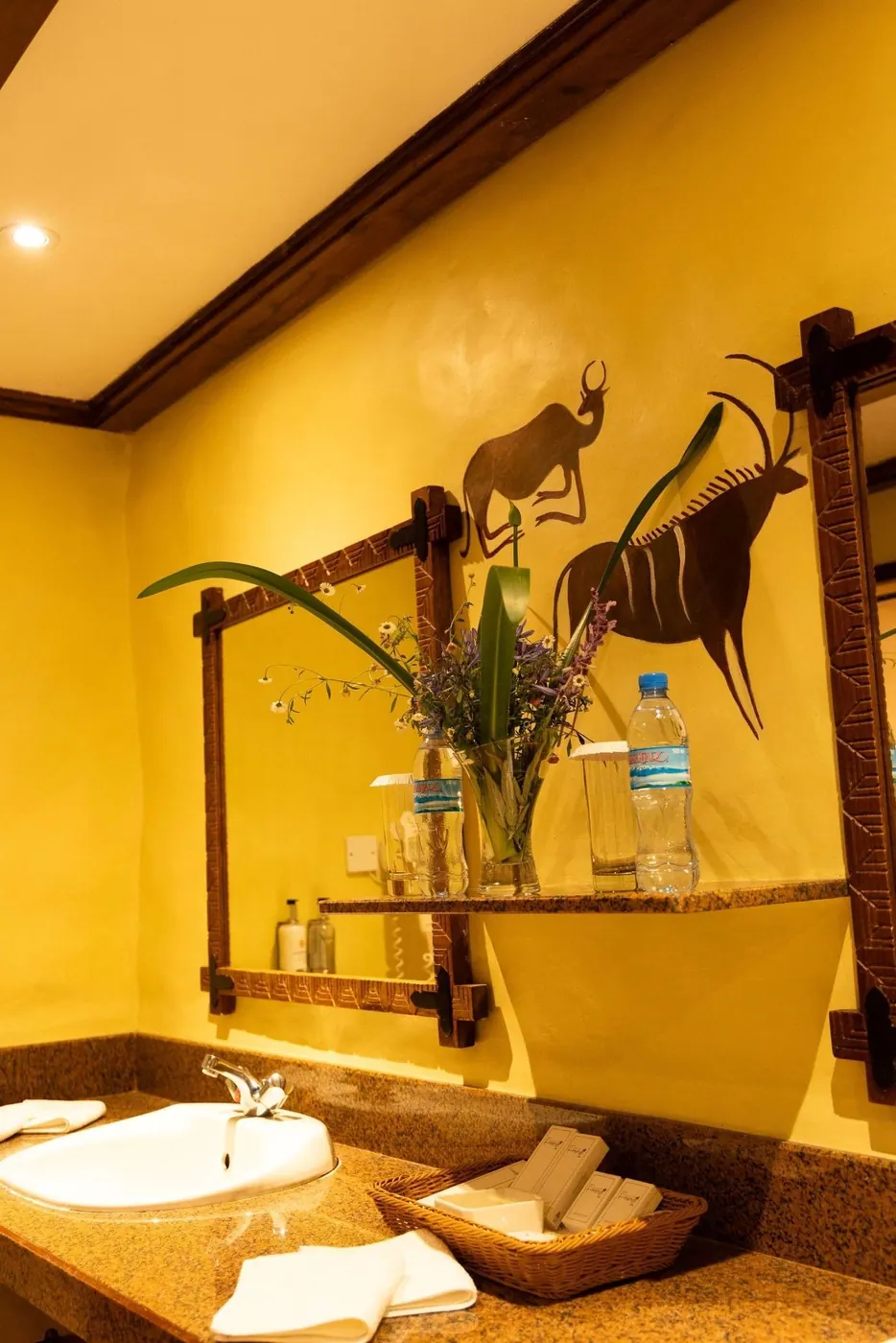 Bathroom with painted wall