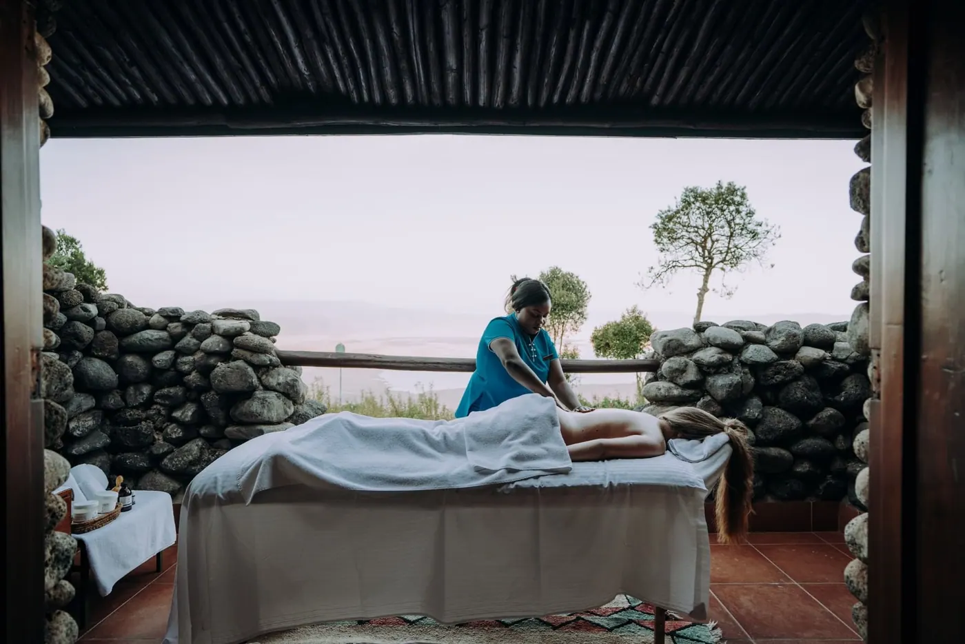 Massage on the terrace
