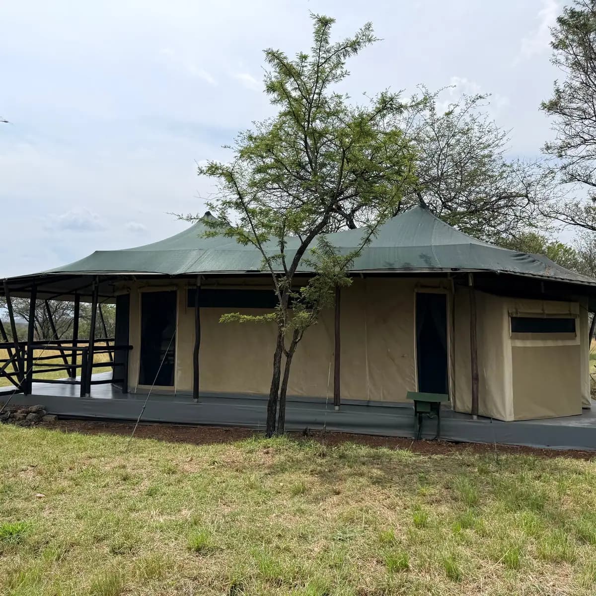Tent exterior on the plain