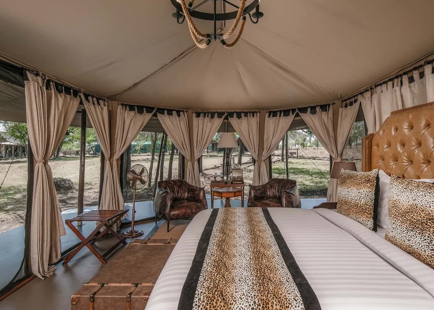 Tented suite interior