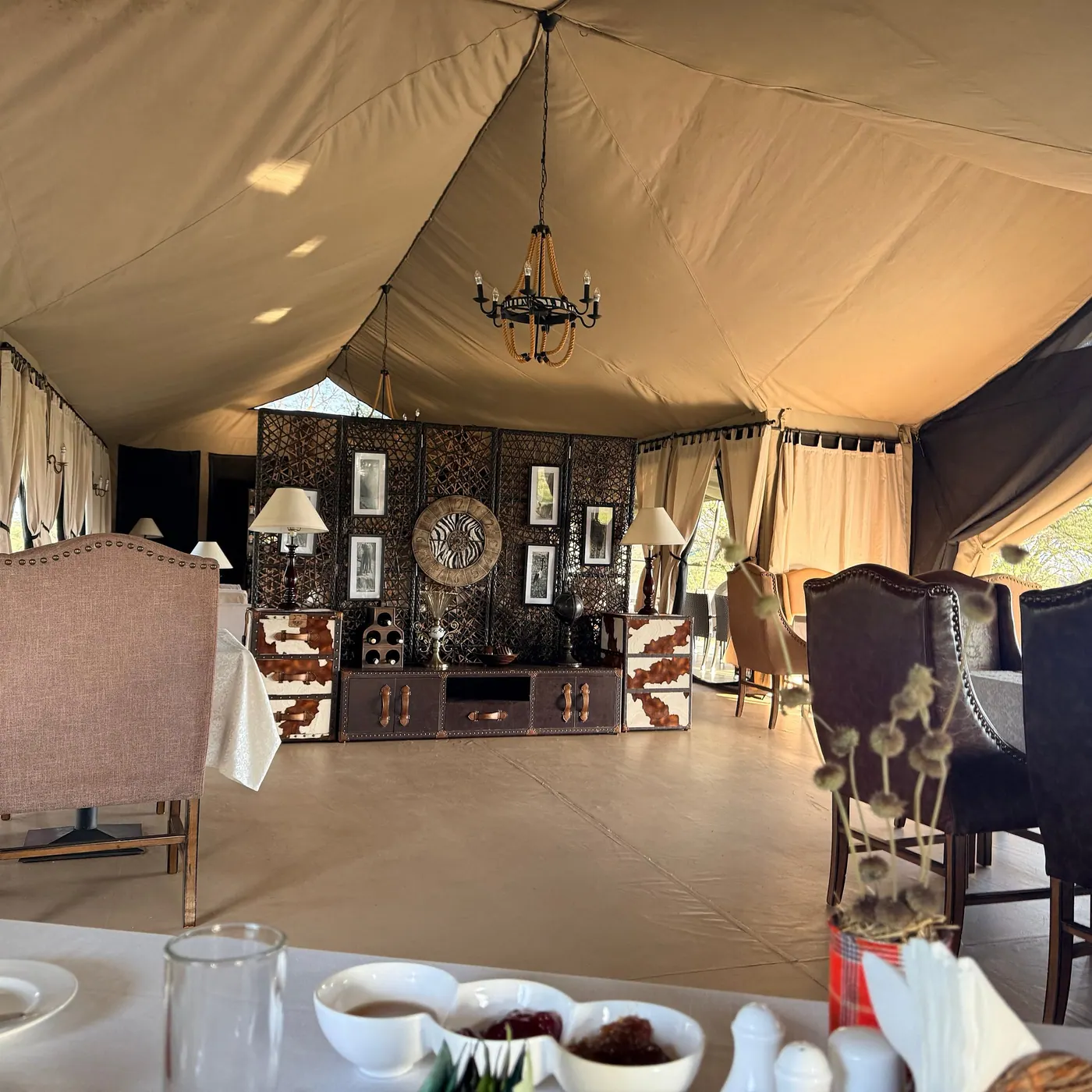 Writing desk in the tent