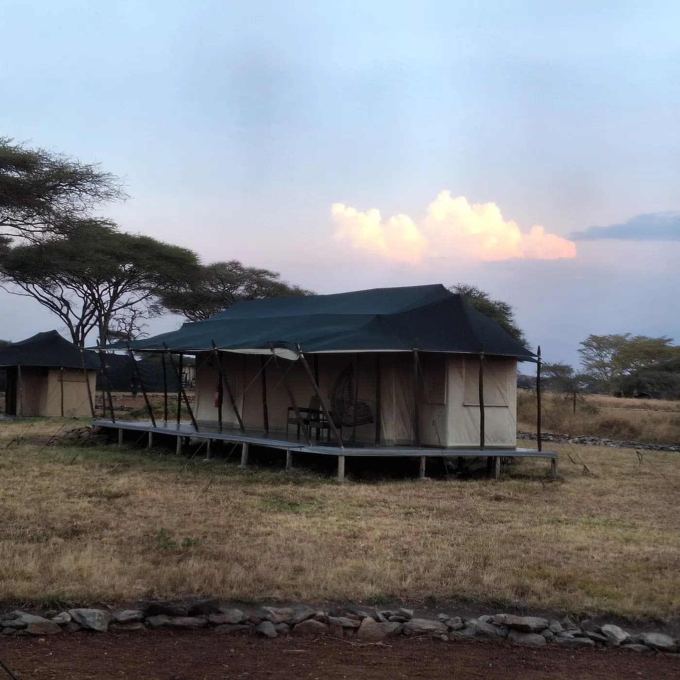 Tent exterior on the plain
