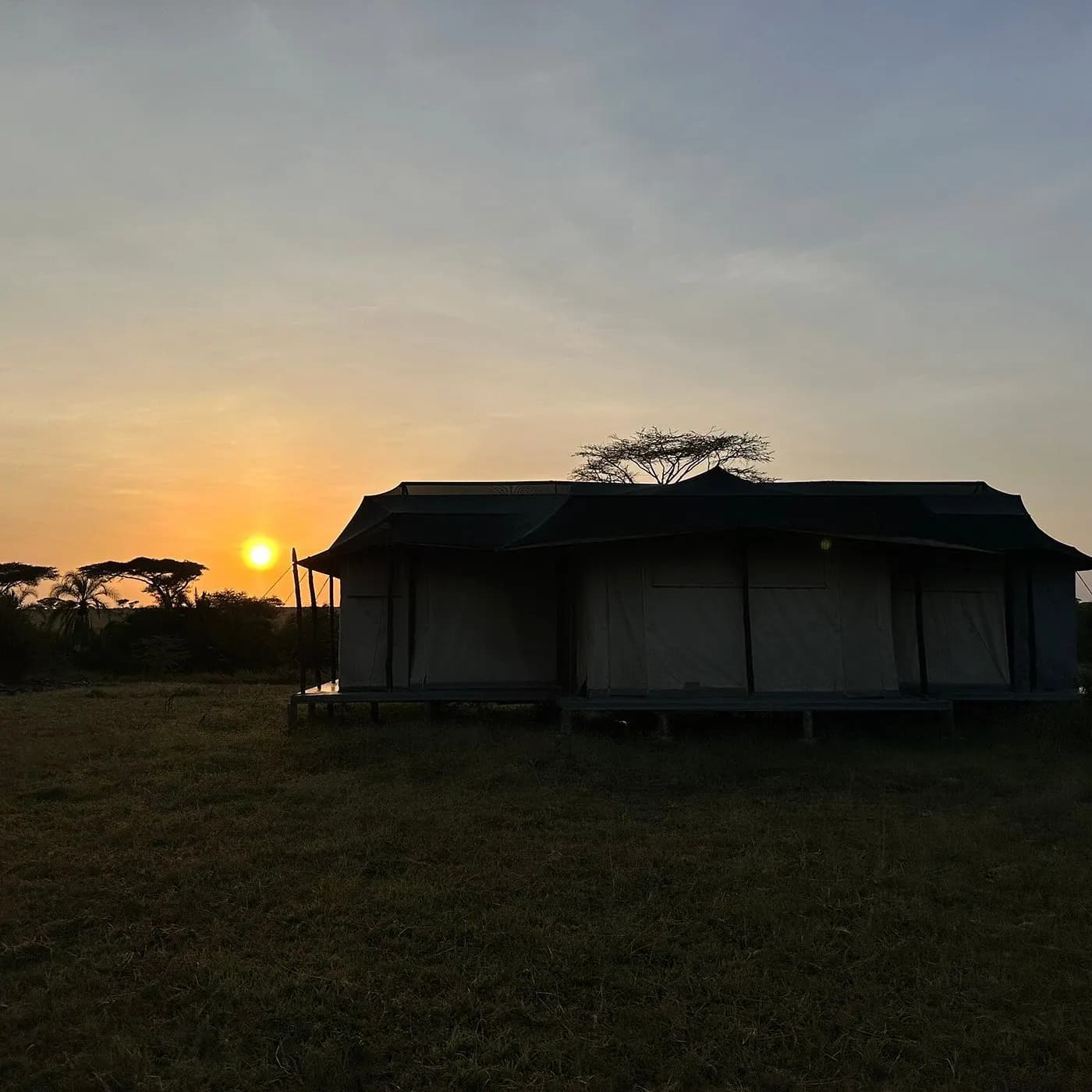 Tent at sunset