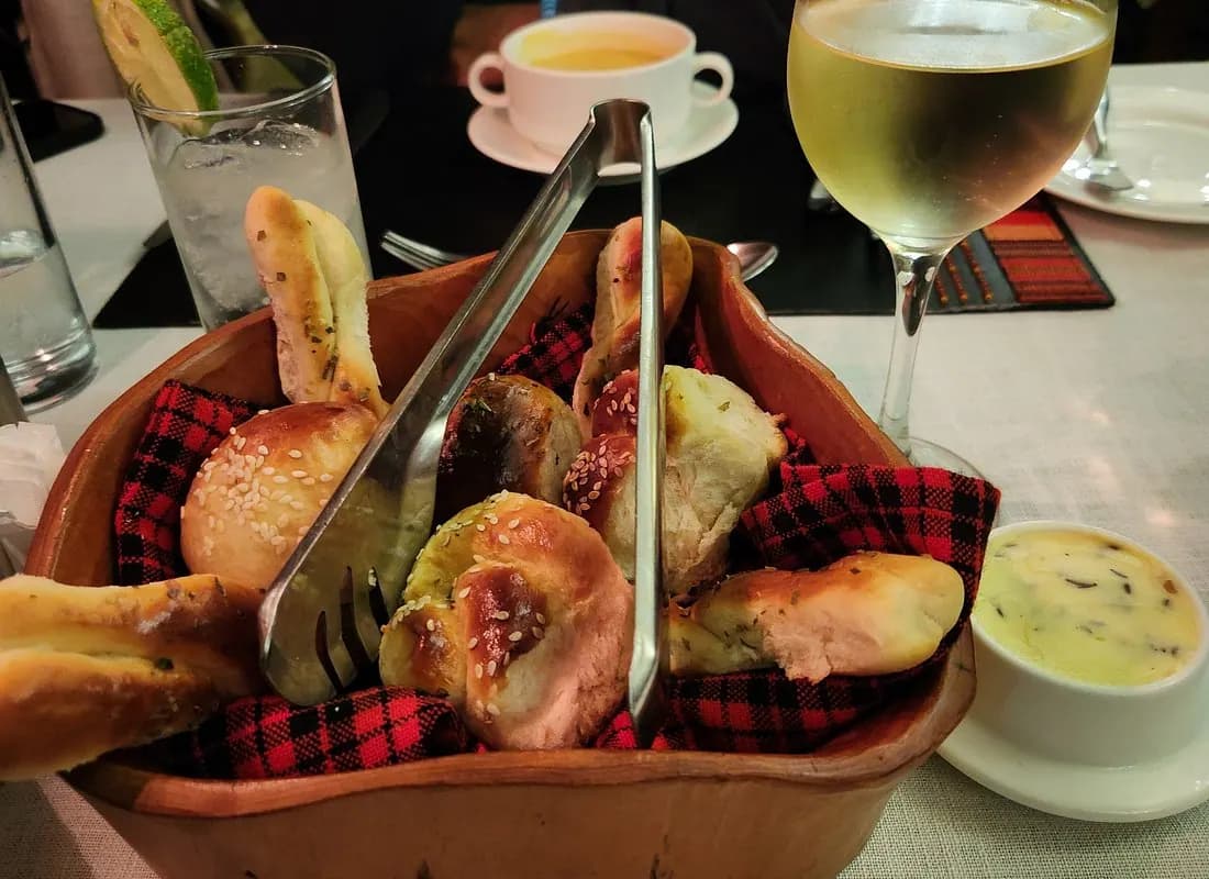 Pastries and a glass of wine