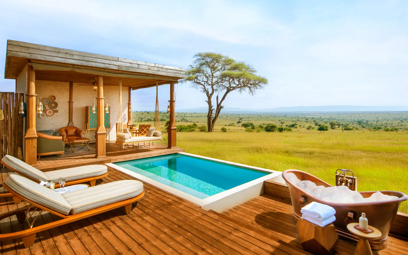 Villa deck with its private pool