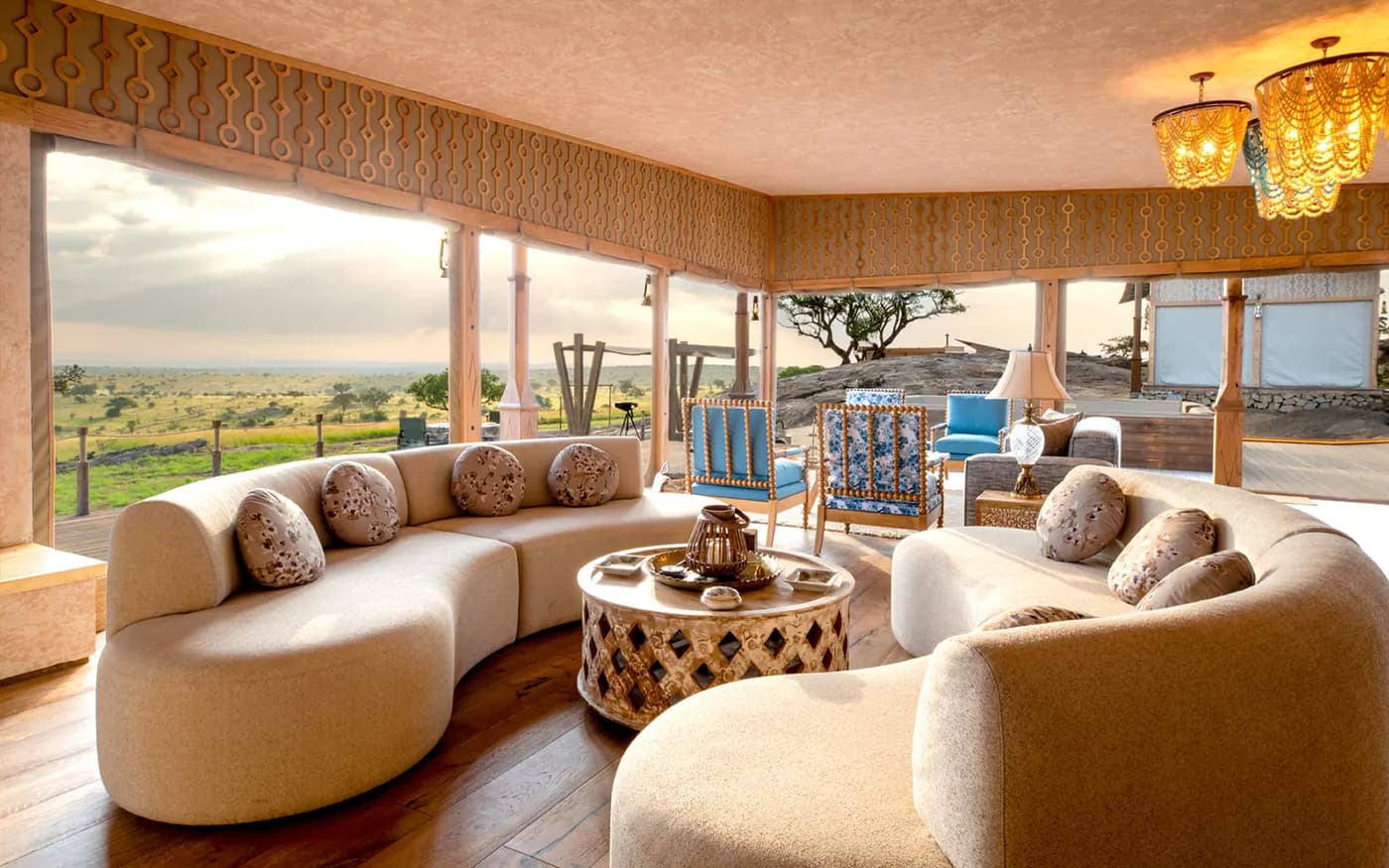 Curved sofa in the lounge