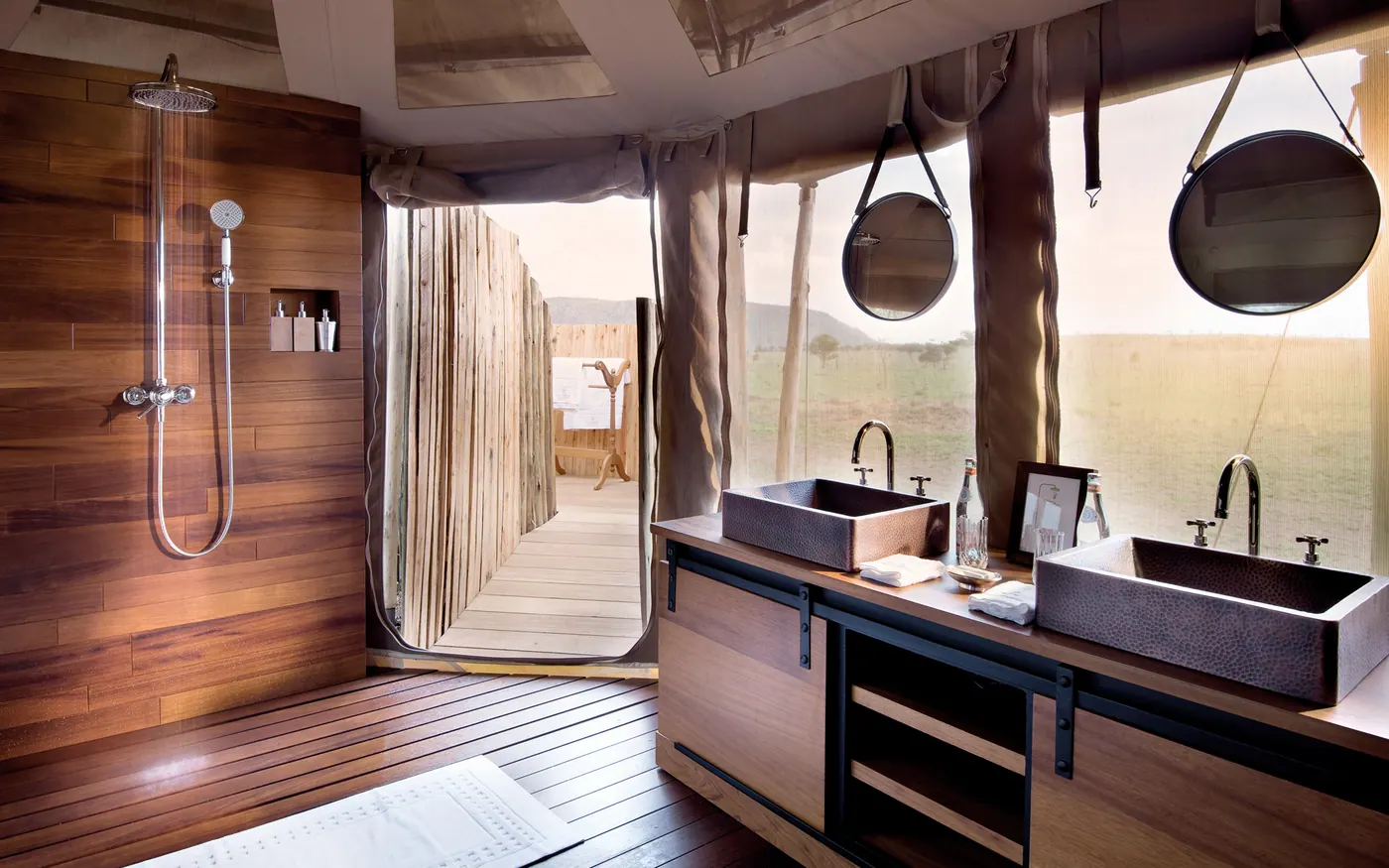 Tented bathroom