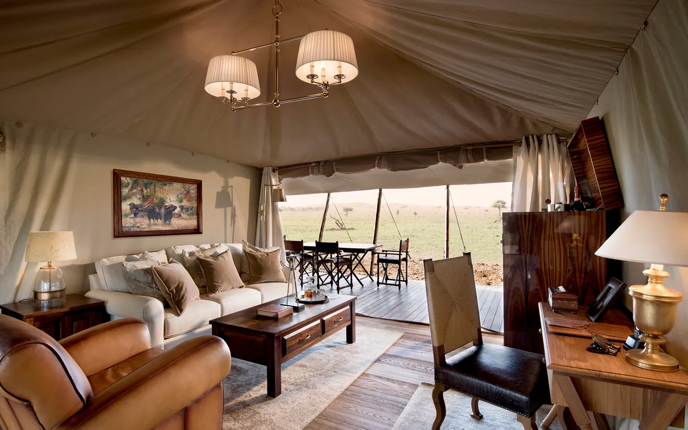 Sitting room with the swing seat
