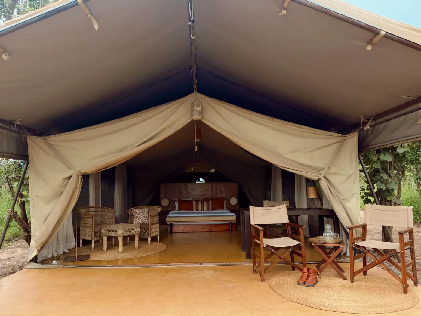 Inside the guest tent