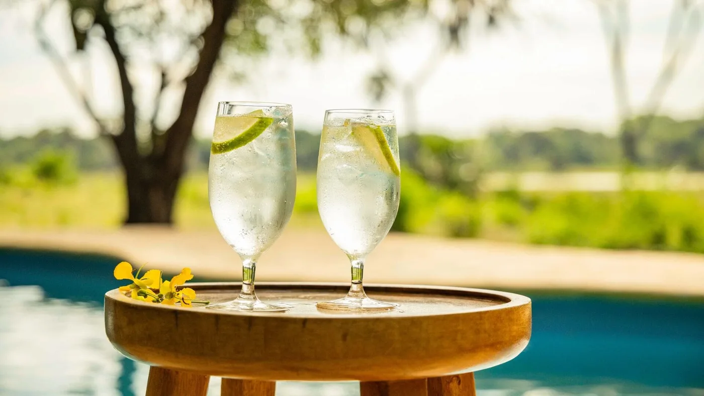 Drinks beside the pool