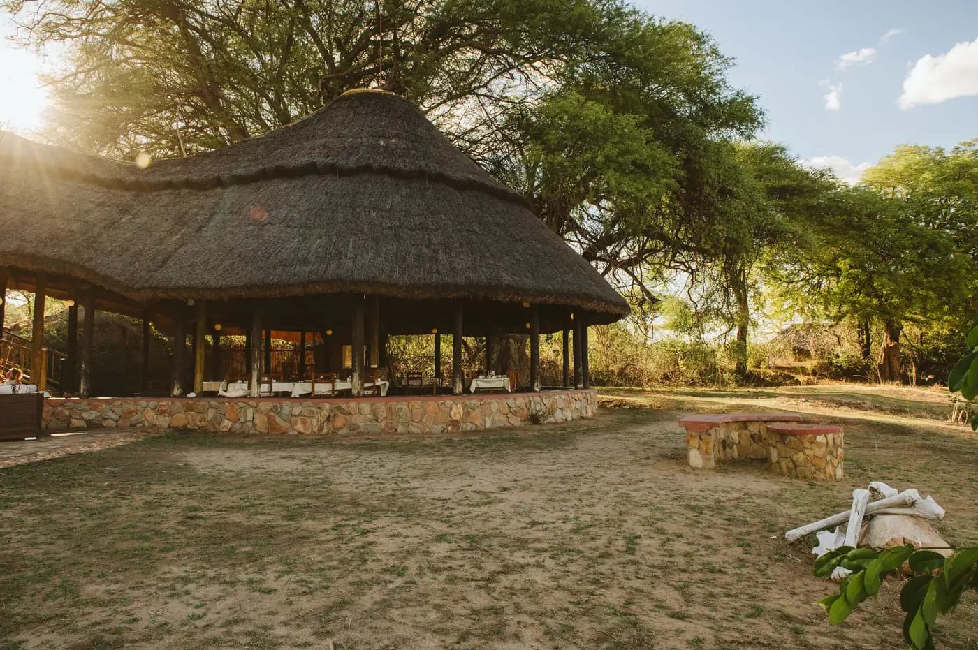 The thatched main building