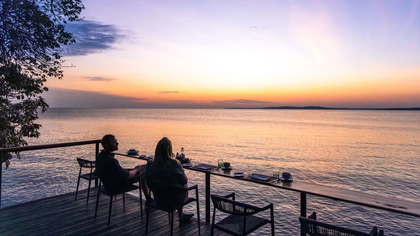 Sunset over Lake Victoria from the deck