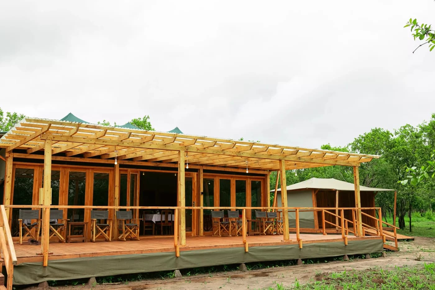 The main building on its deck