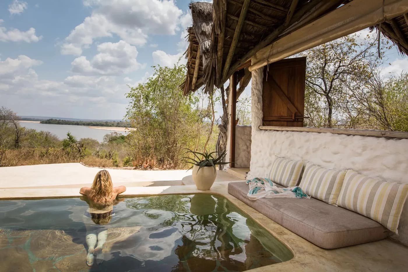 Hillside suite with a private plunge pool