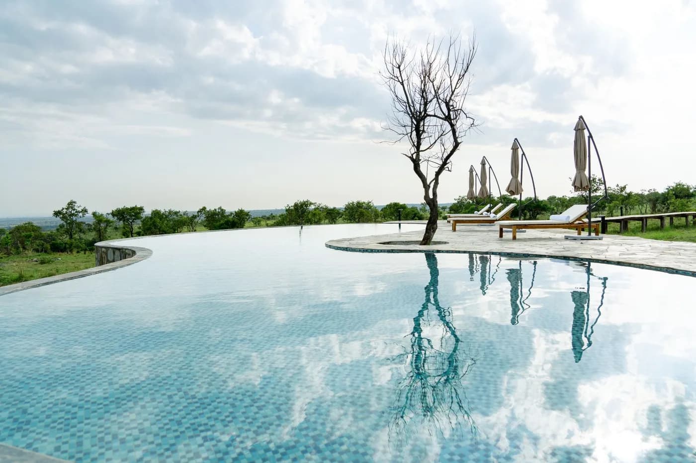Infinity pool over the plains