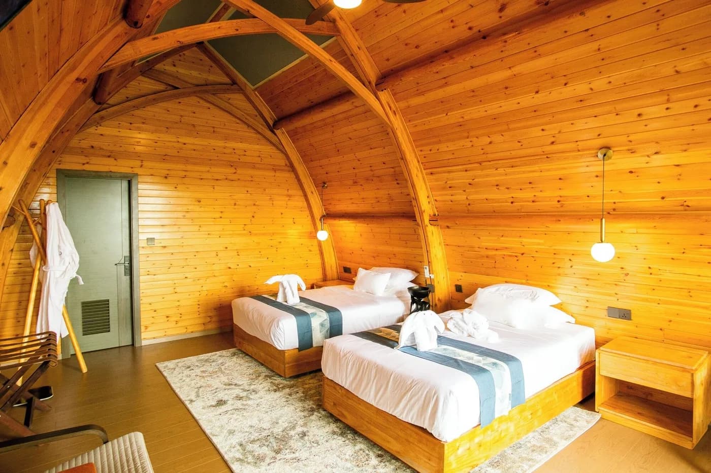 Twin beds in a chalet