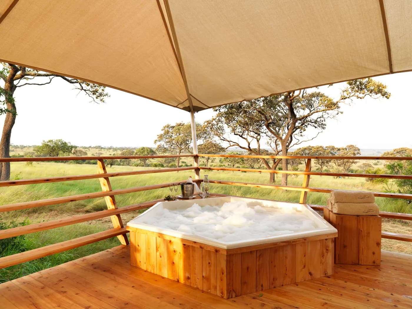 Hot tub on the private deck