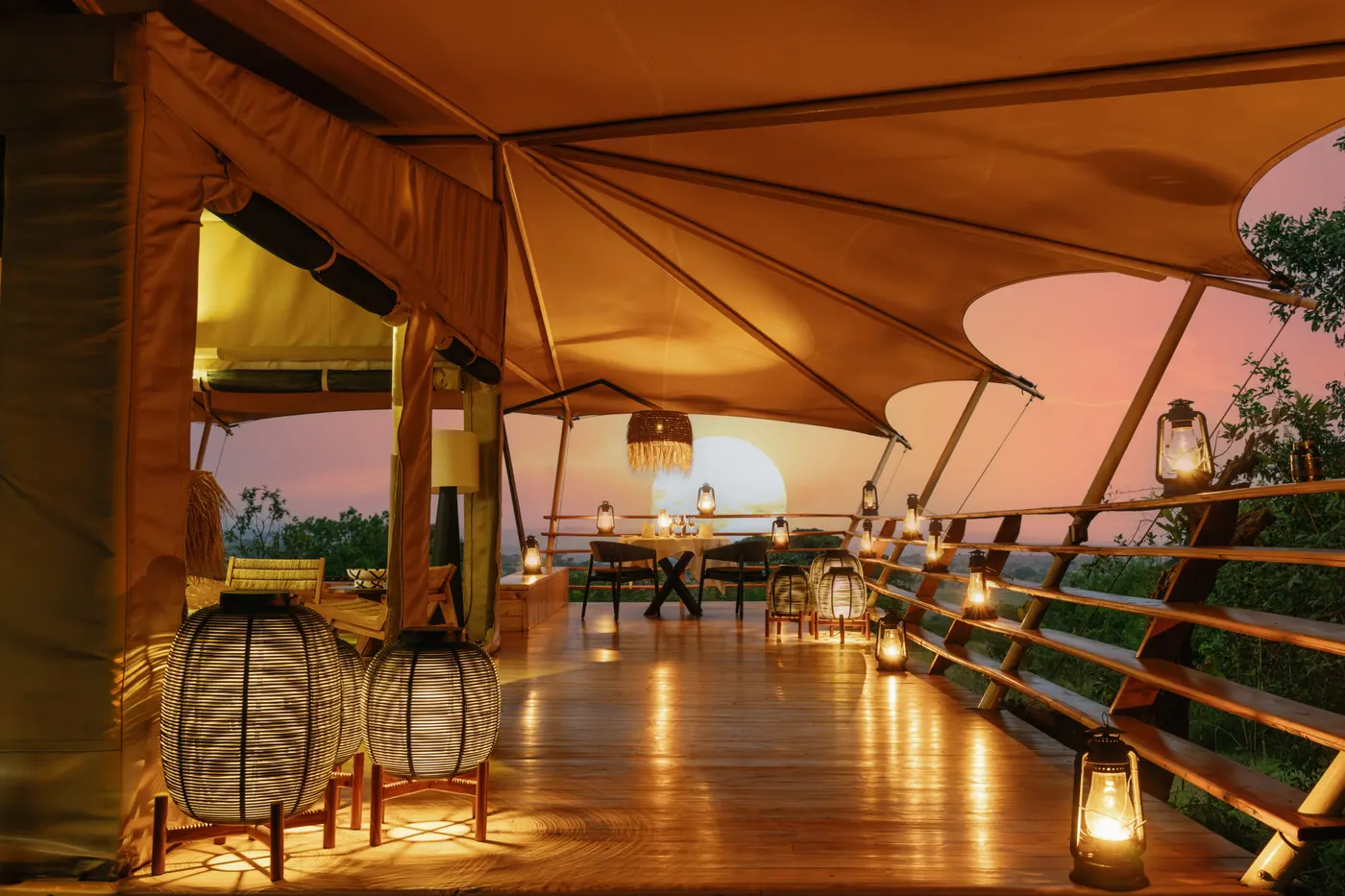 Lounge deck at dusk