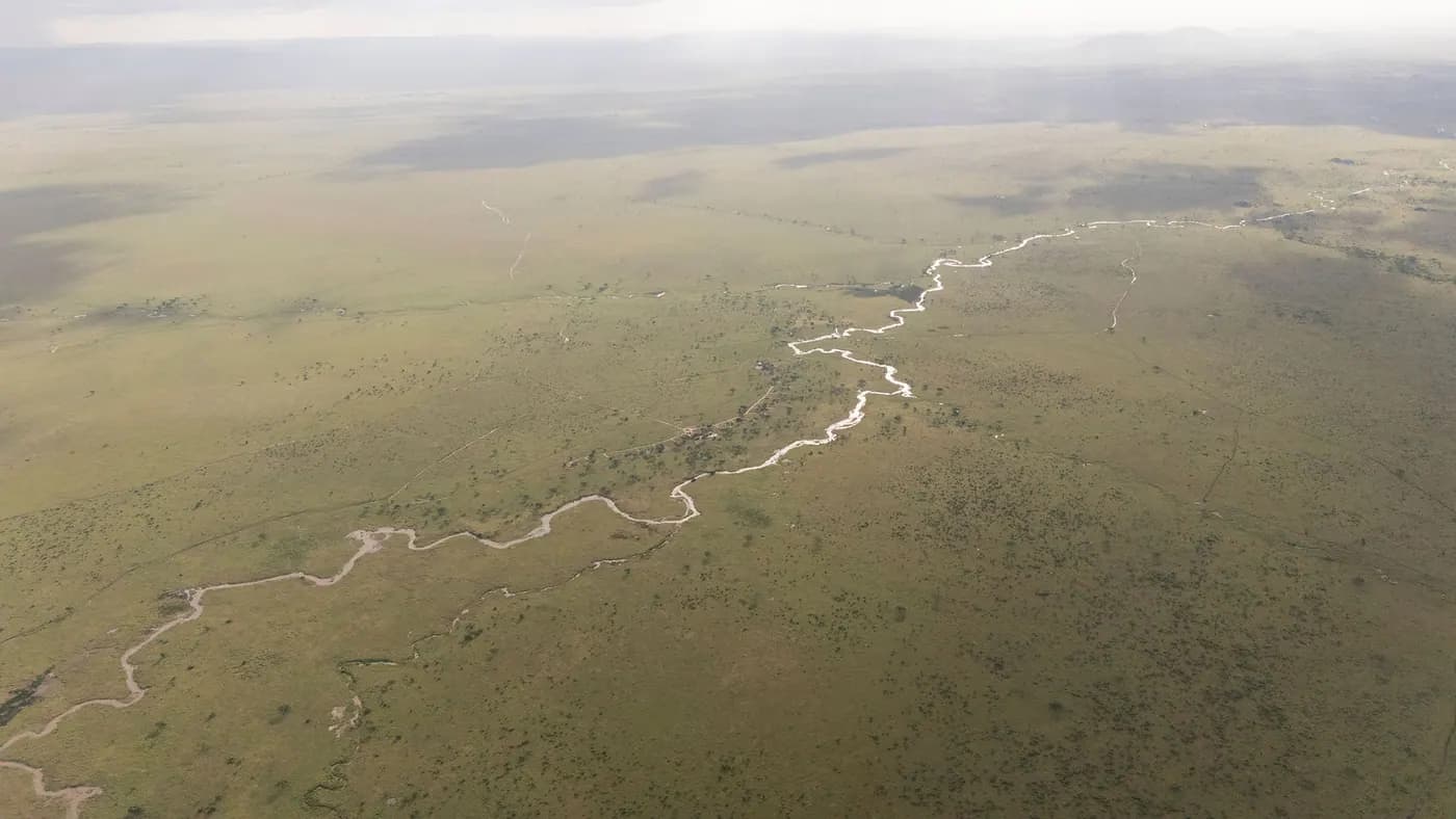 The plains and the winding stream