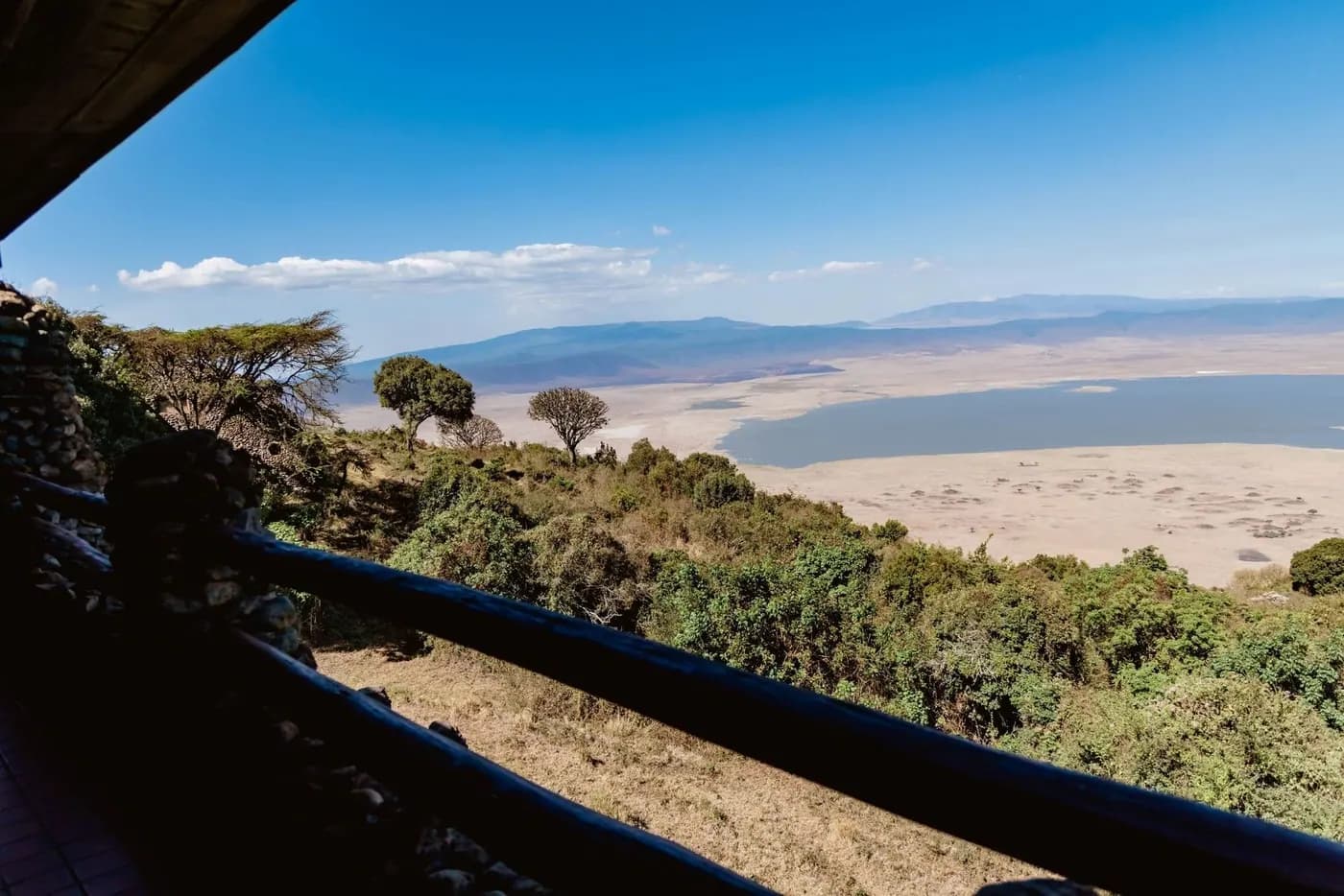 The crater from the lodge walkway