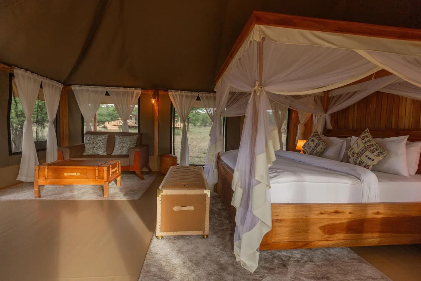 Inside a luxury tent