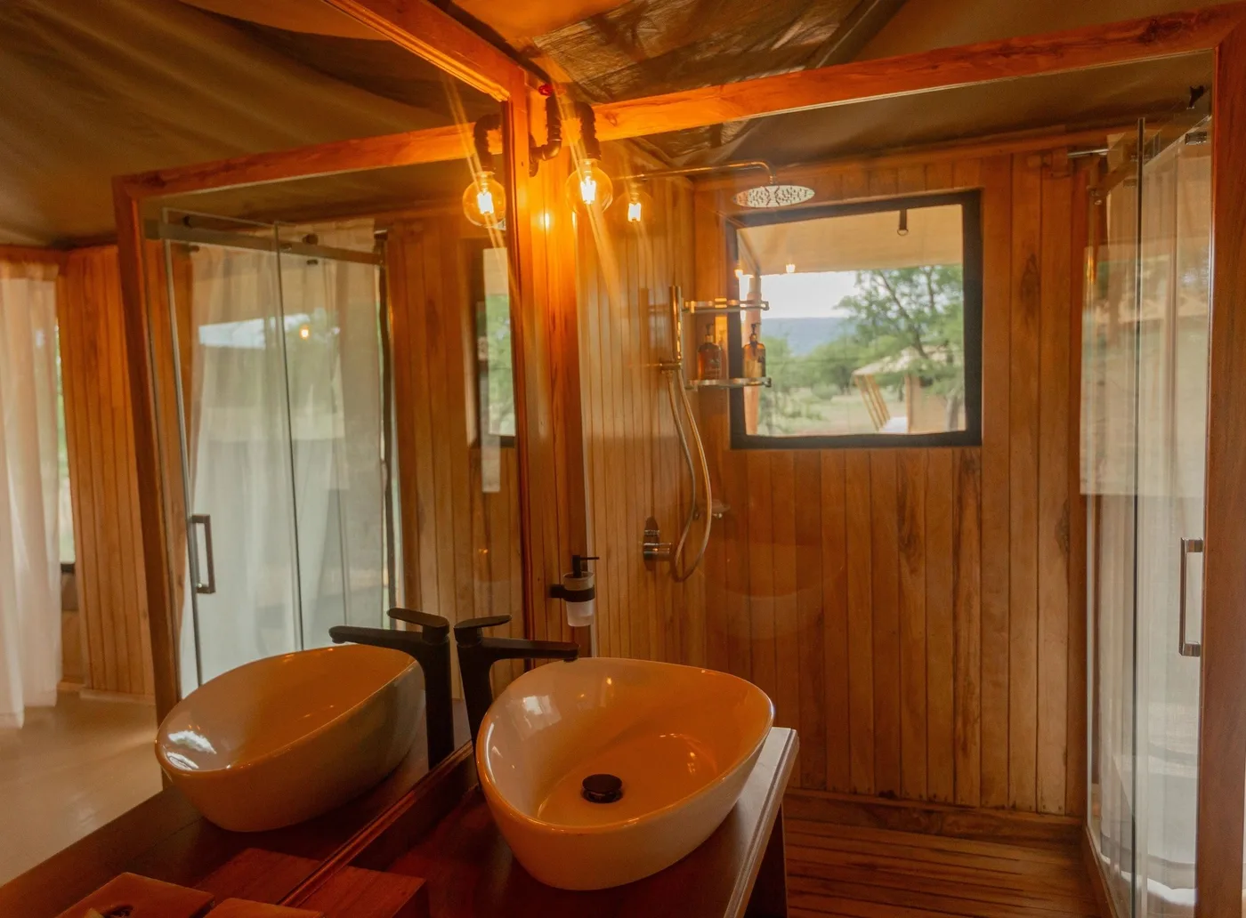 Twin basins in the en-suite bathroom