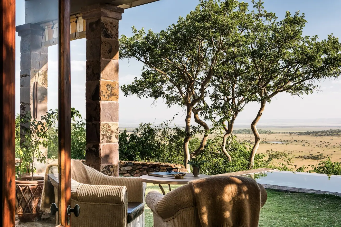 Shaded terrace above the Grumeti plains