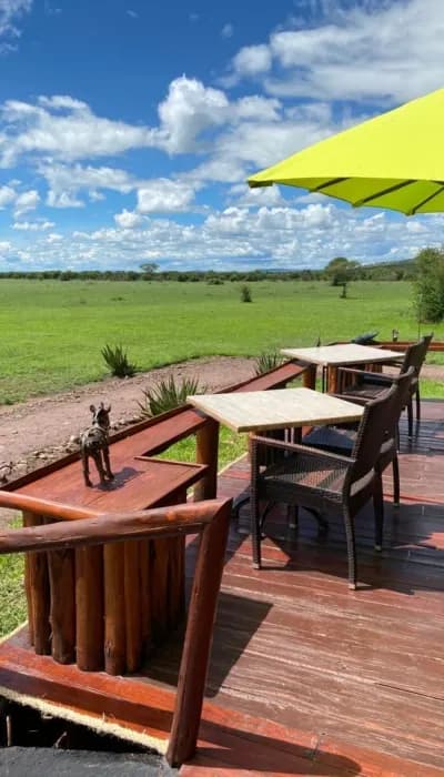 Deck tables above the plains