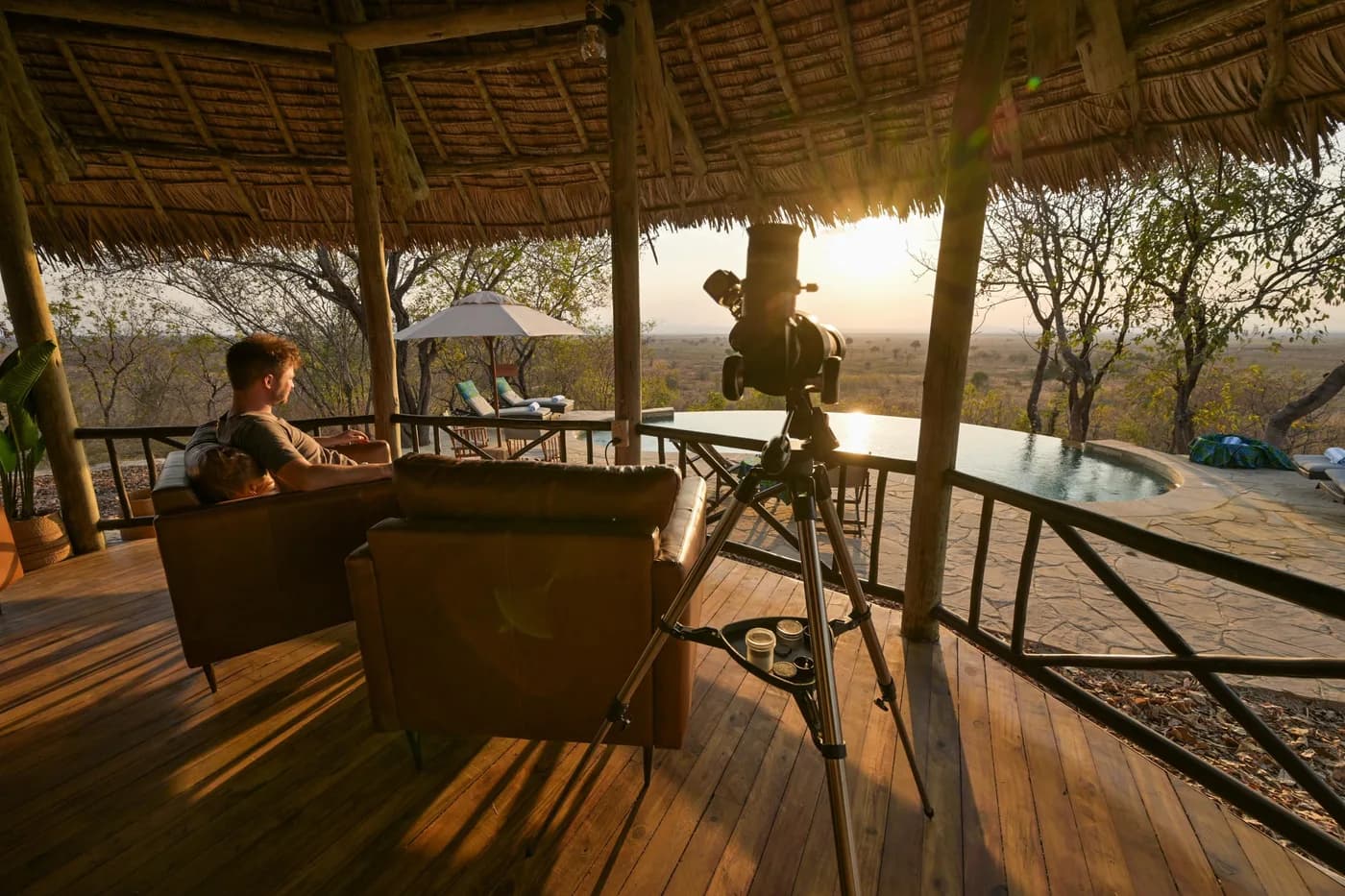 Lounge deck with a telescope