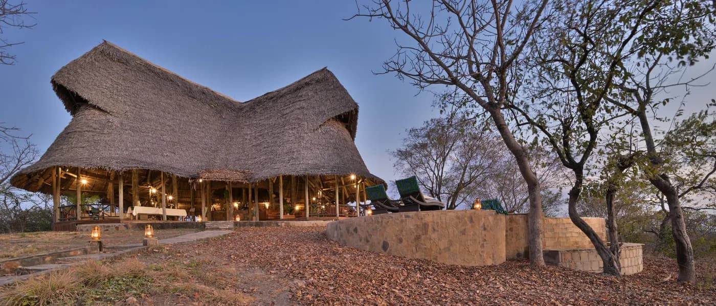 Main lodge under its thatched roof