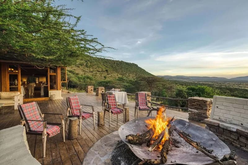 Fire pit on the deck