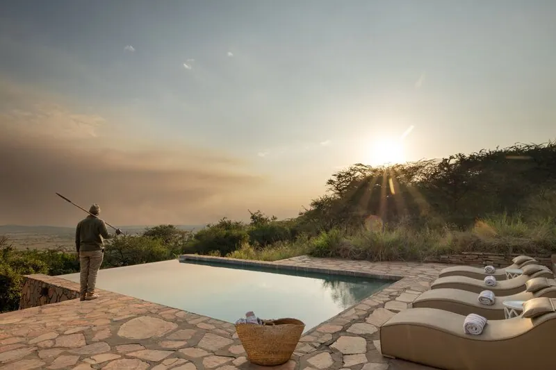 The pool at sunset