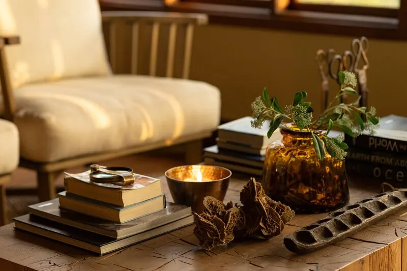 Books and candlelight