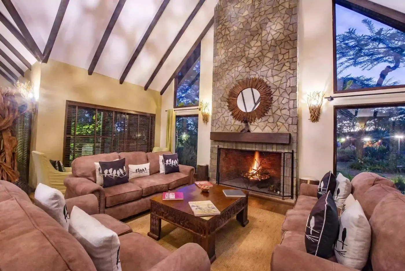 Lounge with the stone fireplace