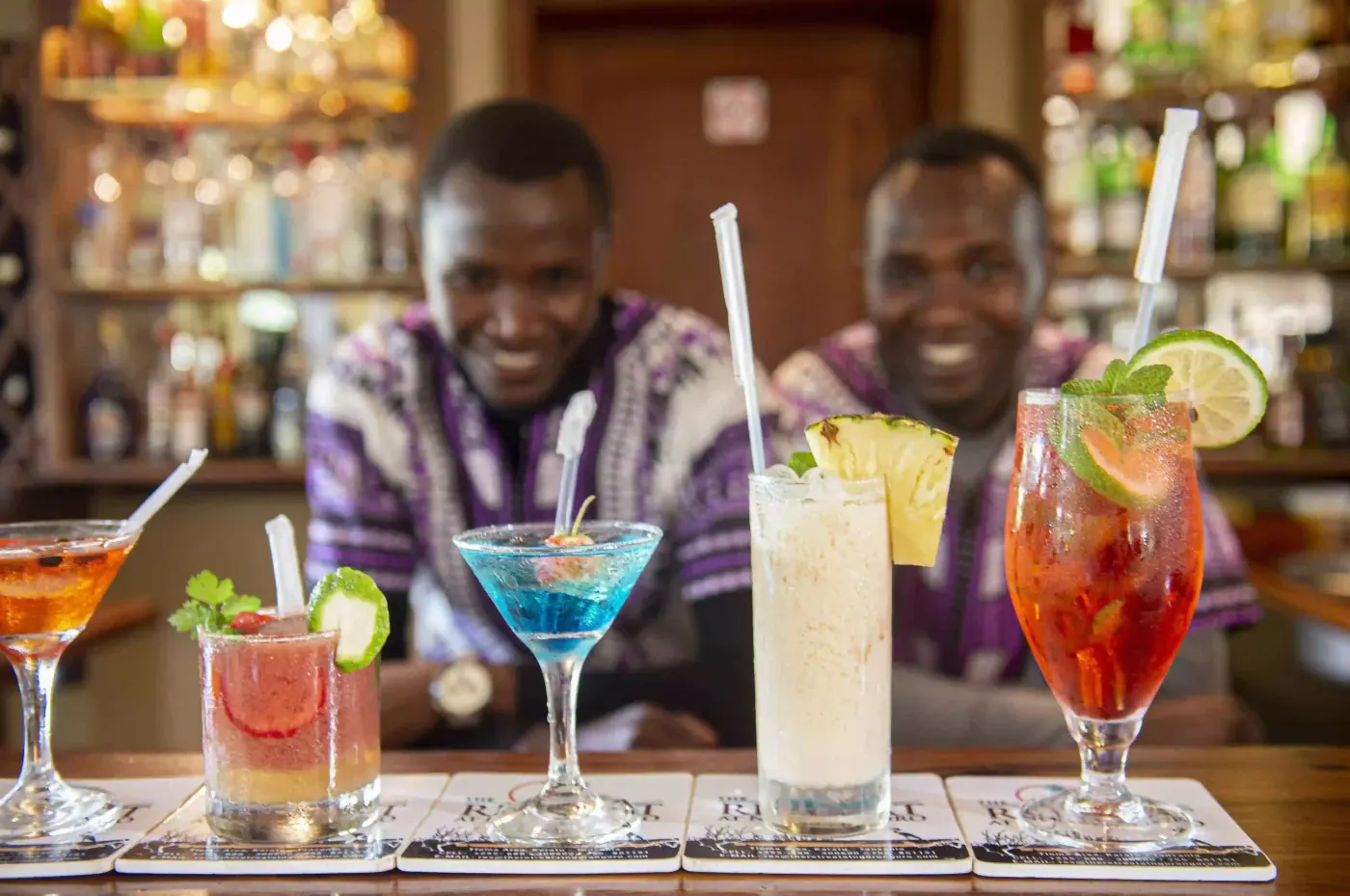 Cocktails at the bar