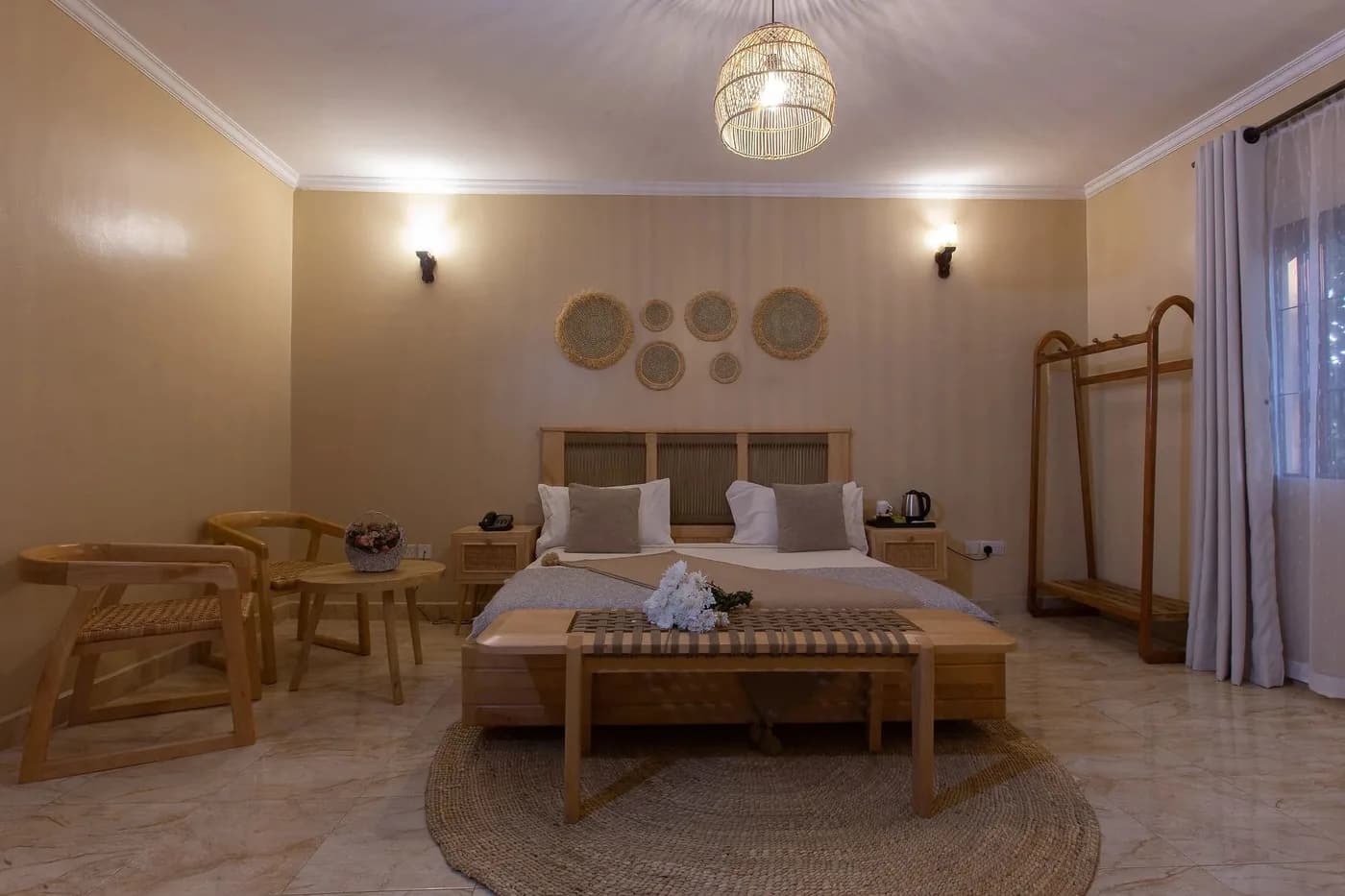 Bedroom with a sitting area